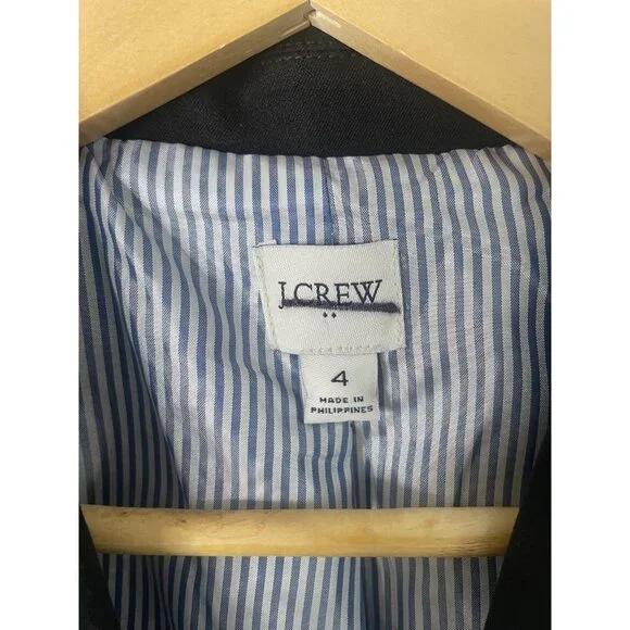 J.Crew Blazer Womens 4 Black Schoolboy Corpcore Minimalist Office Work Preppy - Picture 5 of 13